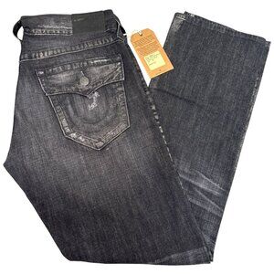 True Religion Mens 32 Distressed Silver Highlight Ricky Jeans USA Casual 90s Y2K
